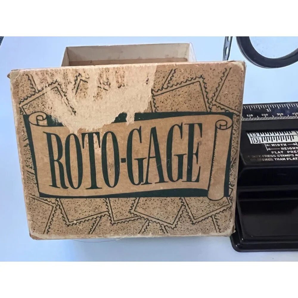 Vintage 1930s Roto-Gage Stamp Collector Measuring Device, Read Amazing History! - Picture 7 of 11